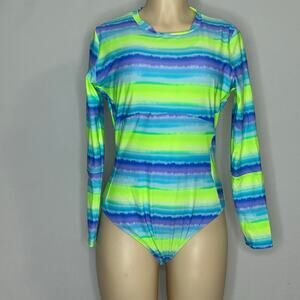 Endless Waves Swimsuit XL 15-17 One Piece Rash Guard Neon Stripe
Beach vacation